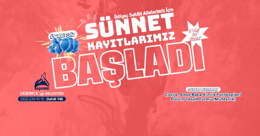 Derince’de Sünnet Şöleni Kayıtları Başladı