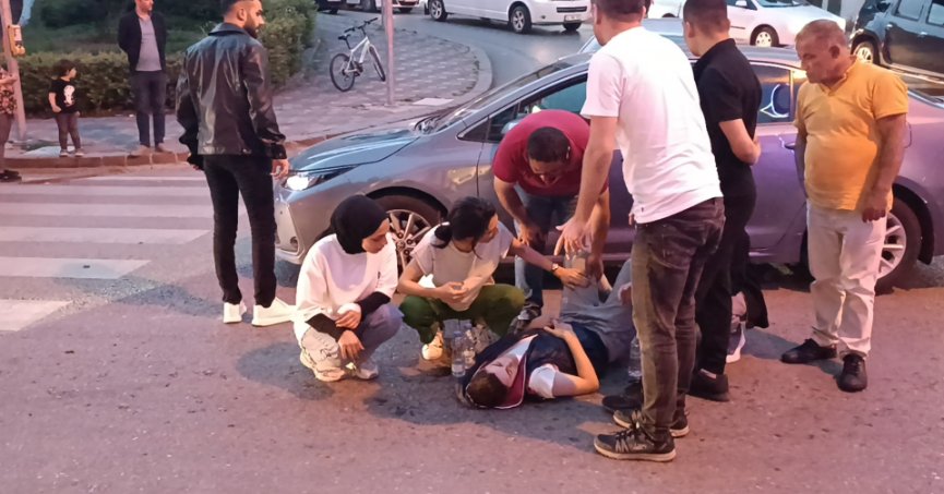 Otomobilin çarptığı bisikletli yaralandı