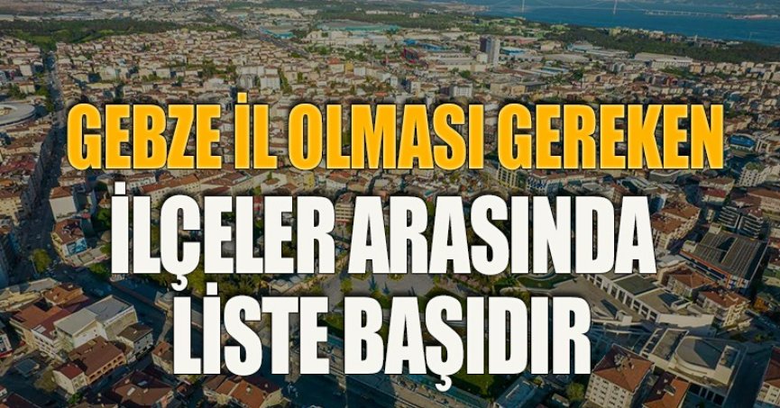 GEBZE İL OLMASI GEREKEN İLÇELER ARASINDA LİSE BAŞIDIR
