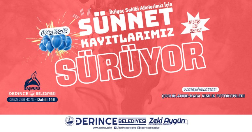 Derince’de Sünnet Şöleni Kayıtları Devam Ediyor