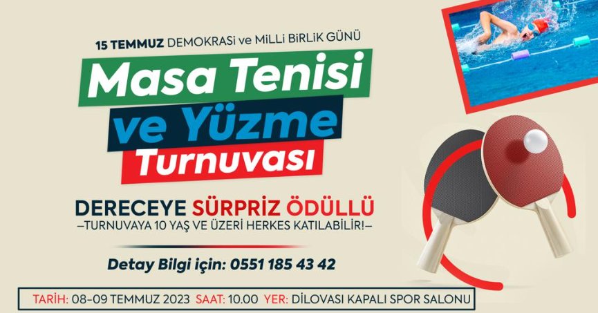 Dilovası’nda ödüllü masa tenisi ve yüzme turnuvası