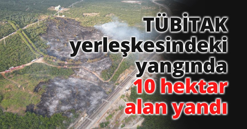TÜBİTAK yerleşkesindeki yangında 10 hektar alan yandı
