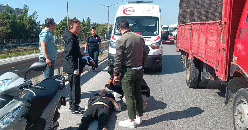 Yeni aldığı motosikletle kaza yaptı