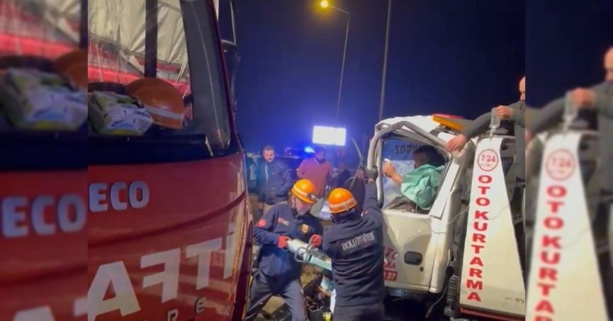 Oto kurtarıcı kamyona çarptı: 1 yaralı