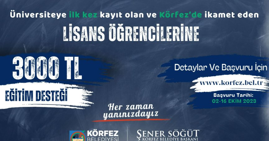 Körfez’de ‘eğitim desteği’ başvuruları başladı