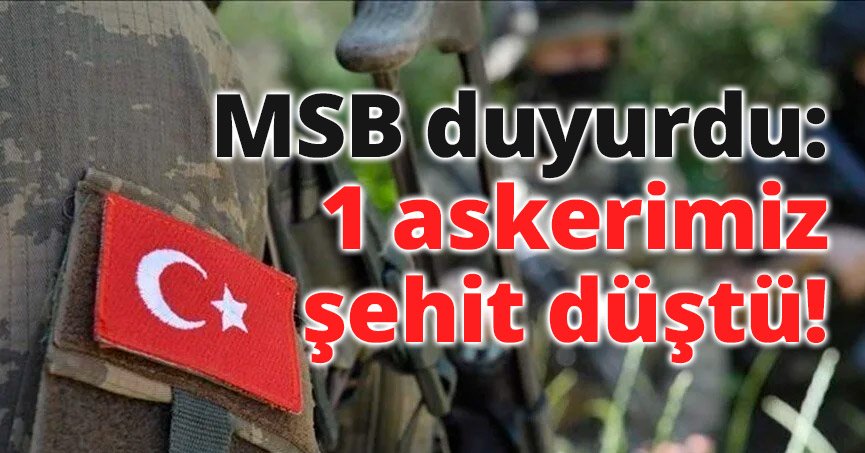 MSB duyurdu: 1 askerimiz şehit düştü!