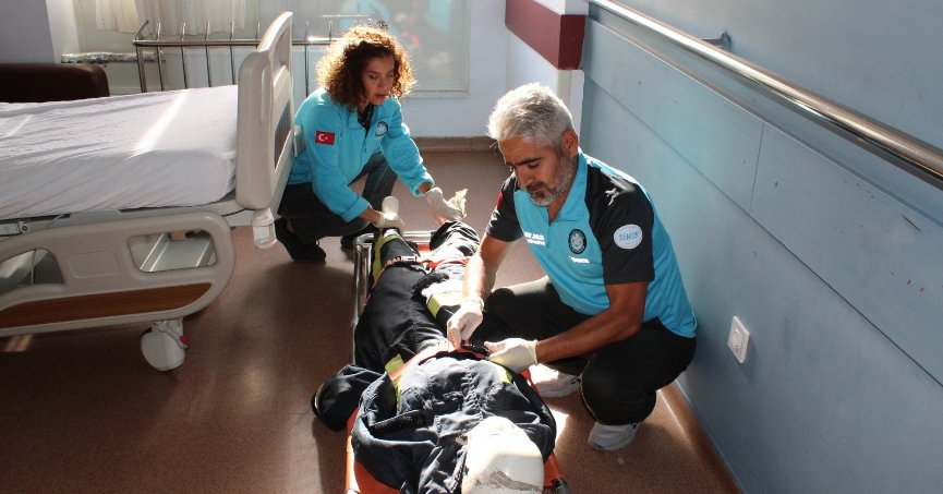 Hastanede heyecan dolu tatbikat