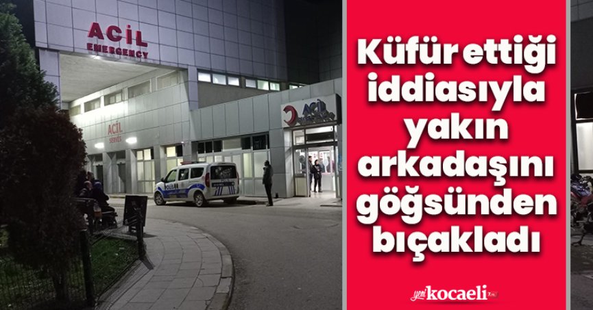 Küfür ettiği iddiasıyla yakın arkadaşını göğsünden bıçakladı