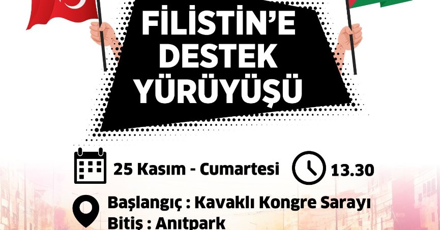 GÖLCÜK’TE FİLİSTİN’E DESTEK YÜRÜYÜŞÜ CUMARTESİ GÜNÜ