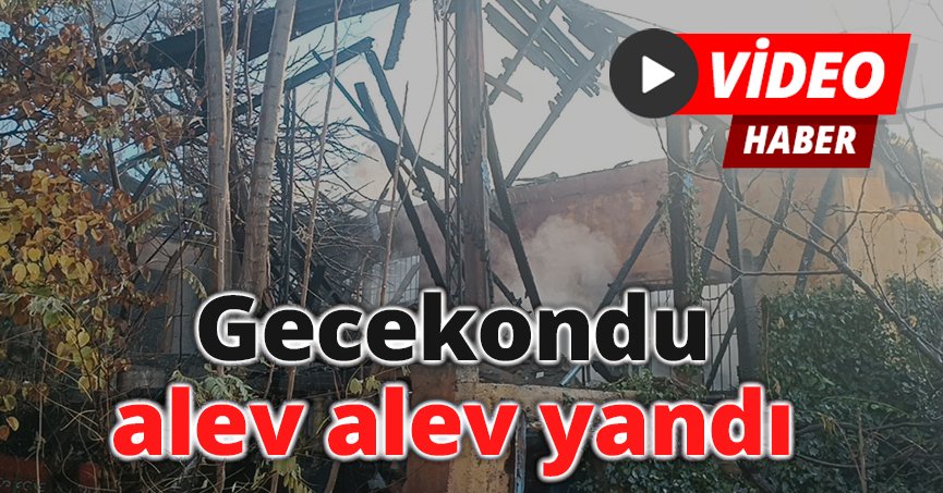 Gecekondu alev alev yandı