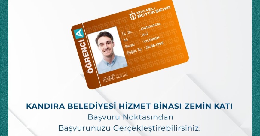 Büyükşehir’den Kandıra’ya Seyahat Kartları Ofisi