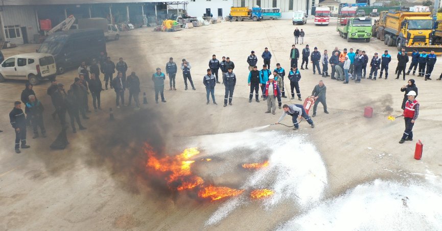 Başiskele Belediyesi personeline yangın tatbikatı