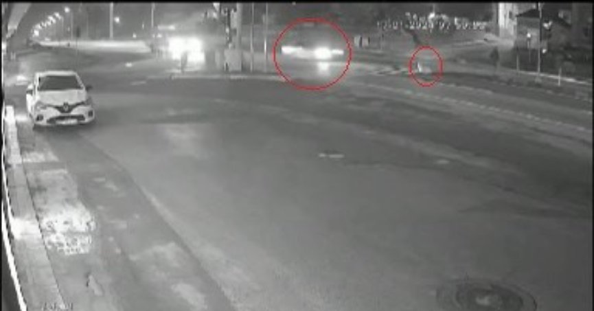 Otomobilin köpeğe çarptığı kaza kamerada