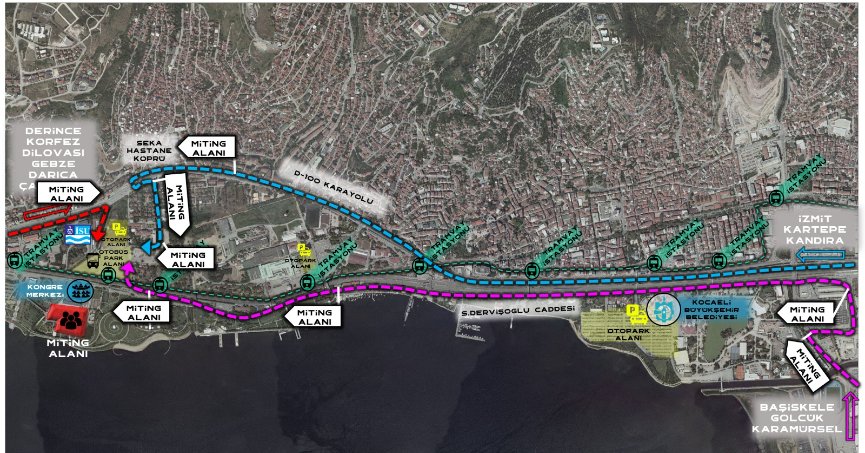 Miting alanına özel ulaşım planı yapıldı