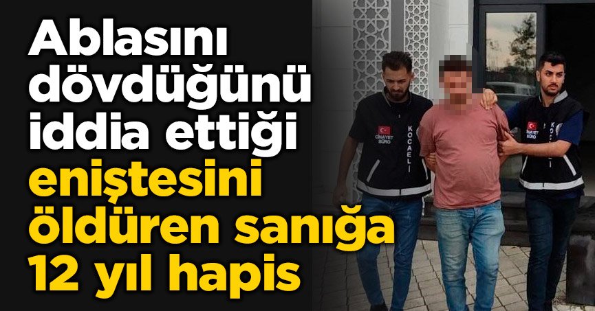 Ablasını dövdüğünü iddia ettiği eniştesini öldüren sanığa 12 yıl hapis