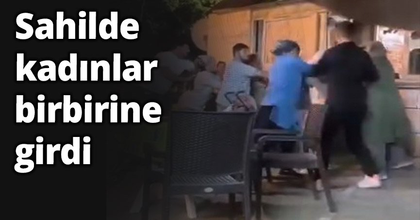 Sahilde kadınlar birbirine girdi