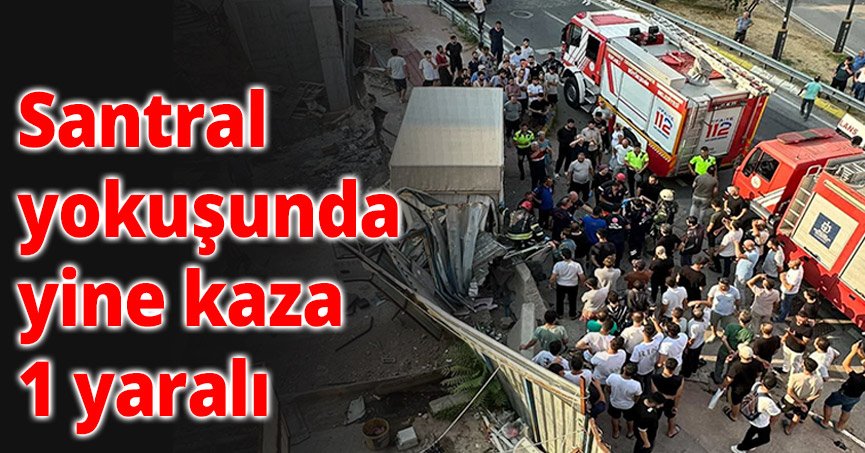 Rampadan inen kamyonet bariyerlere çarptı: 1 yaralı