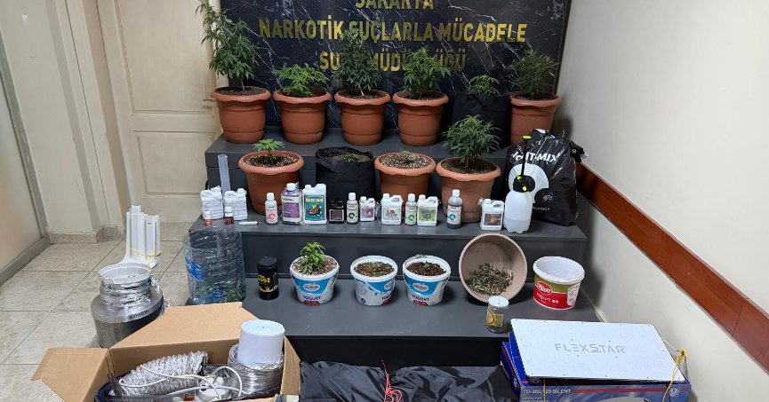 Evin bir odasını uyuşturucu serasına çevirdi