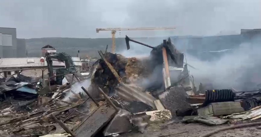 Ahırda çıkan yangında çok sayıda hayvan telef oldu