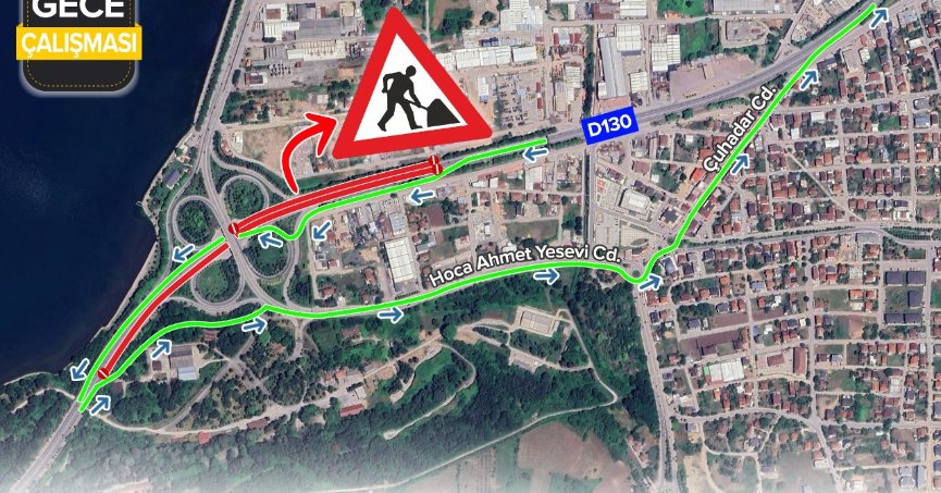 Başiskele Kavşağı’nda gece mesaisi uyarısı