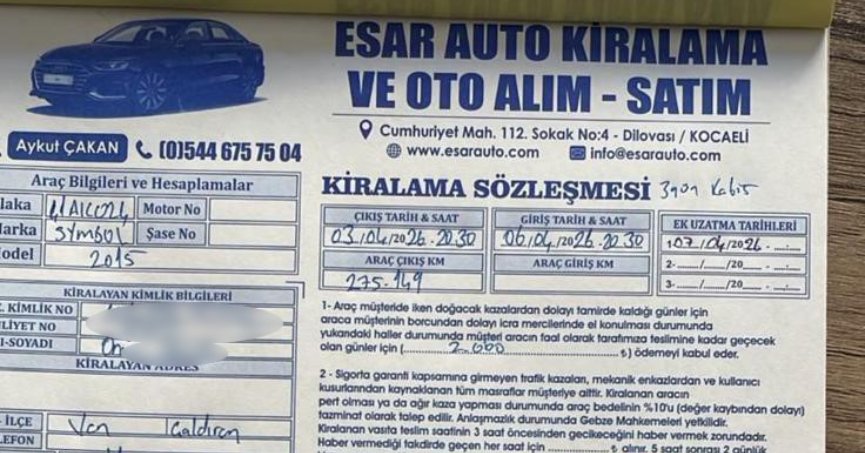 Saldırganlar kiralık aracı geri vermemiş: Teslim süresi dün dolmuş