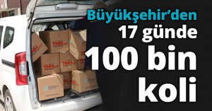 Büyükşehir'den 17 günde 100 bin koli