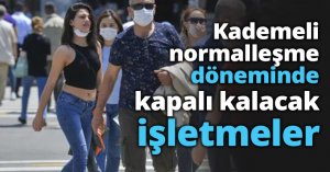 Kademeli normalleşme döneminde kapalı kalacak işletmeler