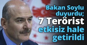 Bakan Soylu duyurdu; 7 Terörist etkisiz hale getirildi