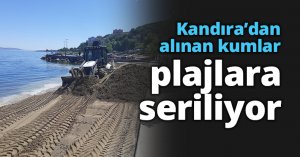 Kandıra’dan alınan kumlar plajlara seriliyor