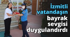 İzmitli vatandaşın bayrak sevgisi duygulandırdı