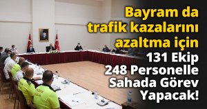 Bayram da trafik kazalarını azaltma için  131 Ekip 248 Personelle Sahada Görev Yapacak!
