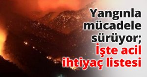 Yangınla mücadele sürüyor; İşte acil ihtiyaç listesi