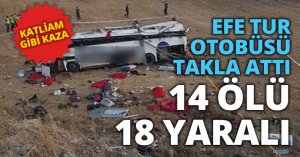 EFE TUR OTOBÜSÜ TAKLA ATTI