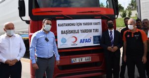 Başiskele’den sel bölgesine 6 TIR insani yardım