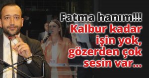 Fatma hanım!!! Kalbur kadar işin yok, gözerden çok sesin var... 