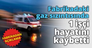 Fabrikadaki gaz sızıntısında 1 işçi hayatını kaybetti