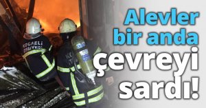 Alevler bir anda çevreyi sardı!