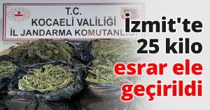 İzmit'te 25 kilo 685 gram esrar ele geçirildi