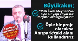 Büyükakın, “Milli İrade Meydanı’na öyle bir yapı koyarsak meydan özelliğini yitirir”