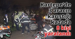Kartepe’de 3 aracın karıştığı kazada 8 kişi yaralandı