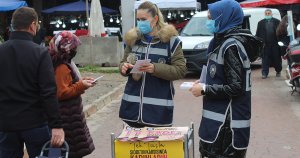 Polis ekipleri pazar yerinde KADES'i anlattı