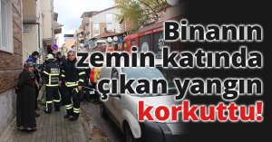 Binanın zemin katında çıkan yangın korkuttu