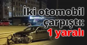 İki otomobil çarpıştı: 1 yaralı