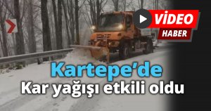 Kartepe'de Kar yağışı etkili oldu