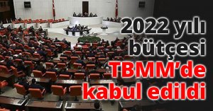 2022 yılı bütçesi TBMM’de kabul edildi