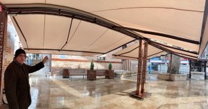 Büyükşehir, Çınarlı Camii’ne pergola sistemi kurdu