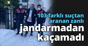 103 farklı suçtan aranan zanlı jandarmadan kaçamadı