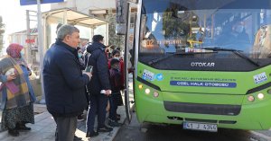 Başkan Şayir, halk otobüslerini denetledi 