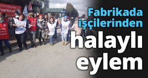 Fabrikada işçilerinden halaylı eylem