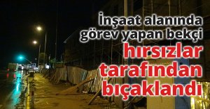 İnşaat alanında görev yapan bekçi hırsızlar tarafından bıçaklandı